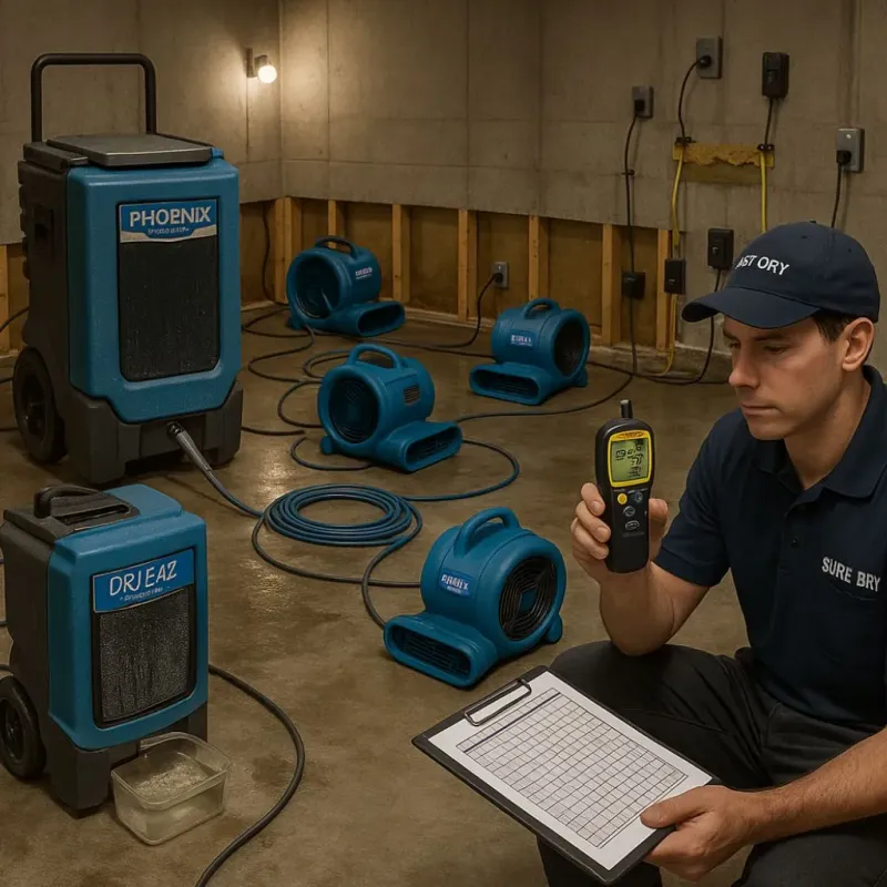 Structural Drying and Dehumidification process in Tangerine, FL